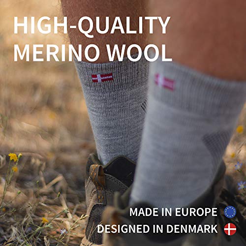 DANISH ENDURANCE Calcetines de lana merino para senderismo y caminar, 3 paquetes, para hombres, mujeres y niños, Trekking (verde bosque, EU 43-47 // UK 9-12)