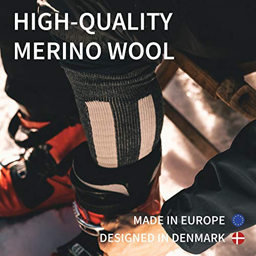 DANISH ENDURANCE Calcetines Térmicos de Esquí de Lana Merino 1 Par (Azul/Amarillo, EU 43-47)