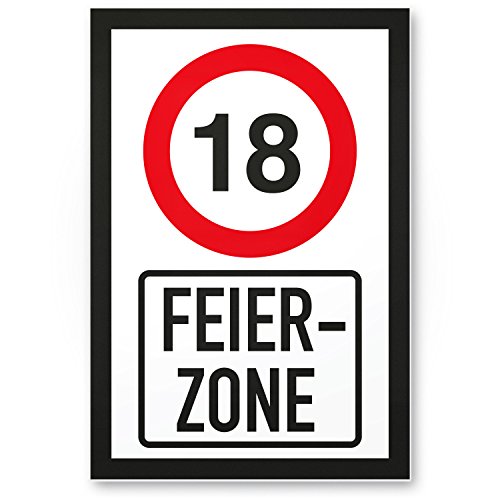 DankeDir!. 18 años Fiesta Zona, plástico Cartel – 18 Cumpleaños Regalo, Regalo Idea Regalo de cumpleaños Ocho décimo, cumpleaños Fiesta/Fiesta/Accesorios/Tarjeta de cumpleaños