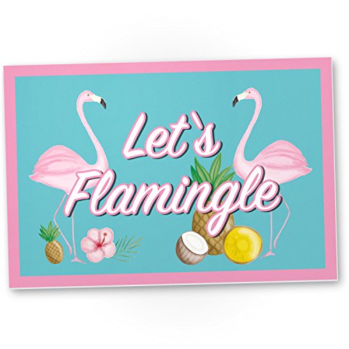 DankeDir!. Let 's Flamingle – Flamingo plástico Cartel con Texto en alemán, Pared Decorar/Party/Decoración Casa – Bonito Regalo Idea Regalo de cumpleaños – Regalo Mejor Amiga