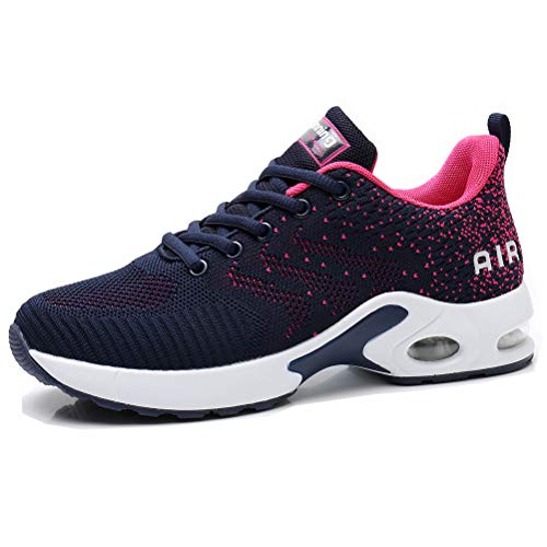 Dannto Zapatos Deporte Mujer Zapatillas Deportivas Correr Gimnasio Casual Zapatos para Caminar Mesh Running Transpirable Aumentar Más Altos Sneakers (Azul,41)