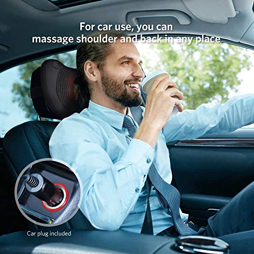 Darsen Cojín Masajeador Almohada de Masaje para Espalda y Cervical Shiatsu con Calor para Relajar el Cuello, Hombro, Brazo, Espalda, Cintura, Pierna - Casa Oficina y Coche Uso