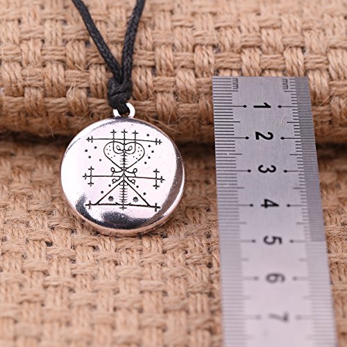 Dawapara - Collar con colgante de amuleto gótico vintage Maman Brigitte Voodoo Loa Veve para mujer