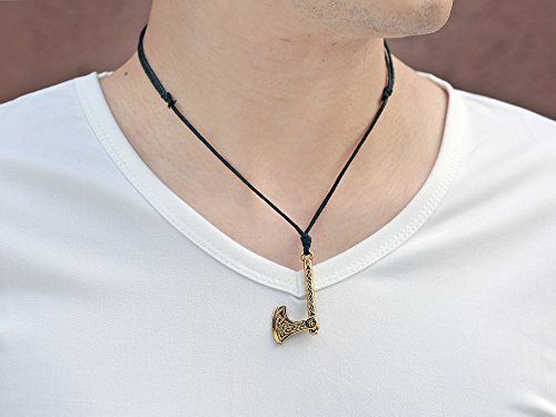 Dawpara Vintage Pagan Viking Axe Anchor con Slavic God SVARGA Colgante Collar Nórdico Hombre Mujer Regalo Joyería
