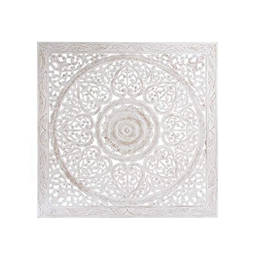 Dcasa - Mural Tallada Blanco rozado DM étnico 120x120 cm