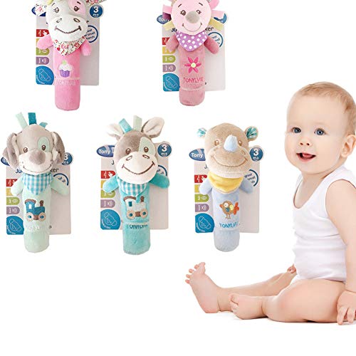 DDG EDMMS sonajero bebé ternero peluches para cunas juguete juguete que cuelga, cochecito de bebé de juguete cama de asiento de coche, juguete del desarrollo de la actividad recién nacido, bebé q