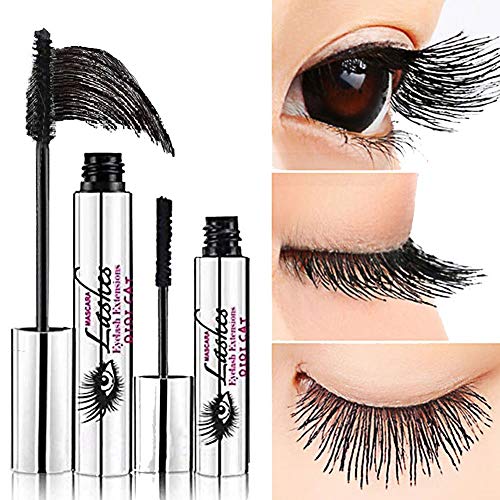 DDK 4D Silk Fiber Eyelash Mascara en Crema Para Pestañas Impermeable Negro Extensiones de Pestañas, Estilo Extralargo, Máscara Lavable con Agua caliente Por Nicebelle