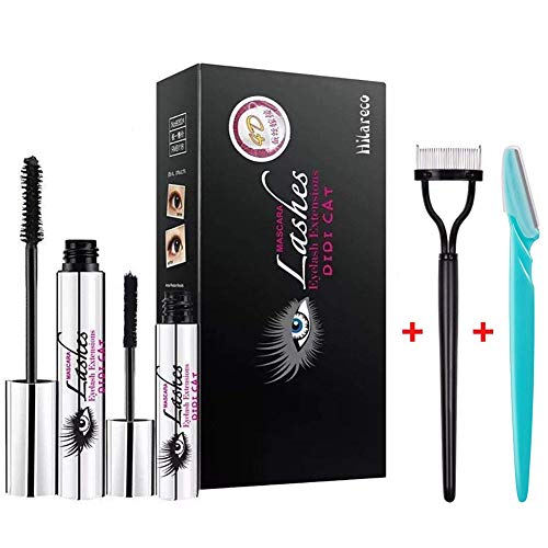 DDK 4D Silk Fiber Eyelash Mascara en Crema Para Pestañas Impermeable Negro Extensiones de Pestañas, Estilo Extralargo, Máscara Lavable con Agua caliente Por Nicebelle