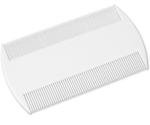 DDLBiZ Peine de doble cara duradero para detección de piojos con peine con soporte (también ideal para pulgas de mascotas) elimina liendres, piojos y pulgas y huevos [blanco] [9cm x 5.3cm]