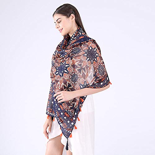 DDsunny Bufandas Las Mujeres Impreso Artístico Acrílico Suave Bufandas Chal Ligero Plaza Baratos Fringe Bufanda Wrap