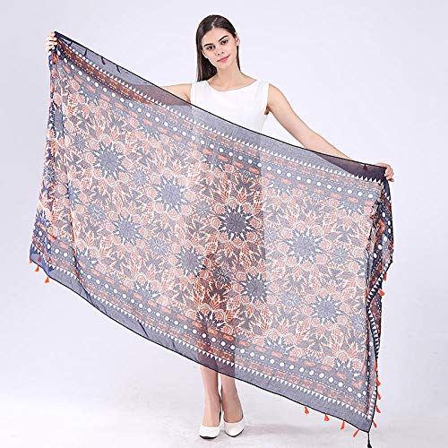 DDsunny Bufandas Las Mujeres Impreso Artístico Acrílico Suave Bufandas Chal Ligero Plaza Baratos Fringe Bufanda Wrap