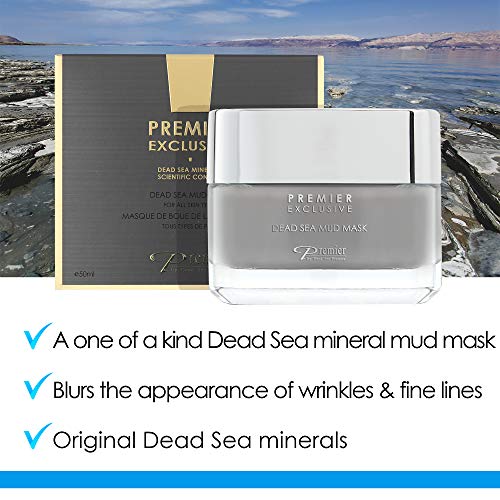 Dead Sea Mud Mask | Mascarilla facial con Minerales del Mar Muerto | Mascarilla Hidratante Antiarrugas | Mascarilla para Mujer y Hombre | Tarro de 50ml. | Premier by Dead Sea Premier