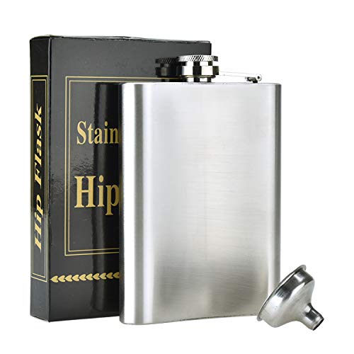DealKits Petacas de Alcohol, Petacas de Licor Acero Inoxidable para Hombres Frasco y Embudo de Cadera, 8 oz.227 ml Adecuado para Transportar Alcohol
