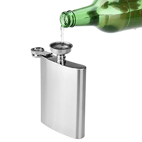 DealKits Petacas de Alcohol, Petacas de Licor Acero Inoxidable para Hombres Frasco y Embudo de Cadera, 8 oz.227 ml Adecuado para Transportar Alcohol