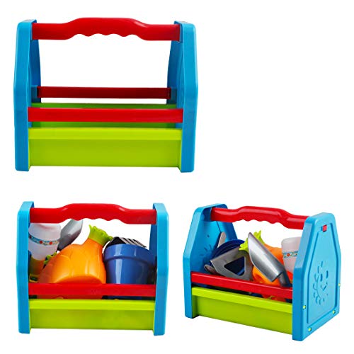 deAO Herramientas de Jardín para Niños y Niñas Juego de Botánica y Jardinería Infantil Conjunto Incluye Accesorios y Macetas