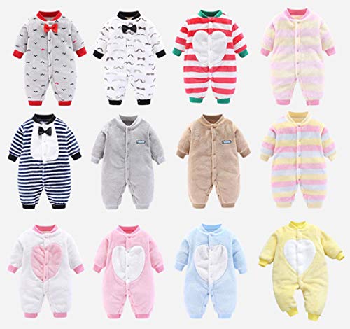 DEBAIJIA Bebé Mameluco 0-2T Recién Nacido Peleles Infantil Monos Niños Pijama Niña Camisones Niño Ropa de Dormir Unisexo Cálido (Amarillo-59)