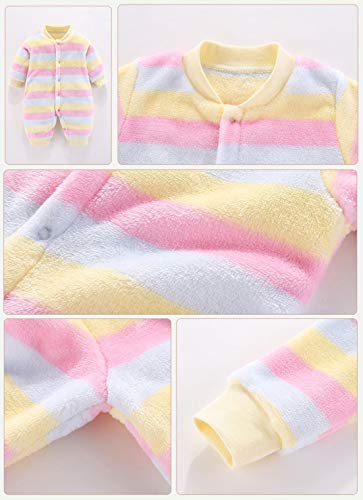 DEBAIJIA Bebé Mameluco 0-2T Recién Nacido Peleles Infantil Monos Niños Pijama Niña Camisones Niño Ropa de Dormir Unisexo Cálido (Amarillo-59)