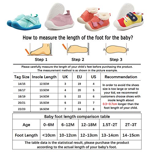 DEBAIJIA Bebé Primeros Pasos Zapatos 1-4 años Niños Niñas Infante Suave Suela Antideslizante Malla Transpirable Ligero 20 EU Rosa (Tamaño de la etiqueta-17)