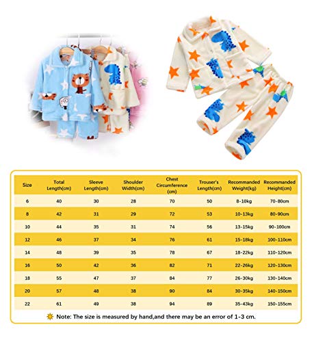 DEBAIJIA Bebé Ropa de Casa 0-12T Infantil Homewear Niños Pijama Niña Ropa de Dormir Niño Camisones Franela Calentar Invierno (Naranja-22)