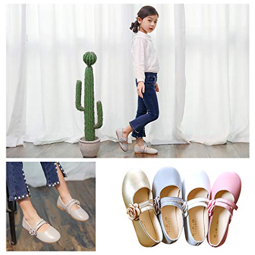 DEBAIJIA Princess Niñas Zapatos 2-8 Años Zapatillas Moda Niños Clásico Hermosa Flor Tendencia Primavera Otoño Fondo Suave Cuero Correr Baile Dulce Pequeño Fresco Caminar Al Aire Libre