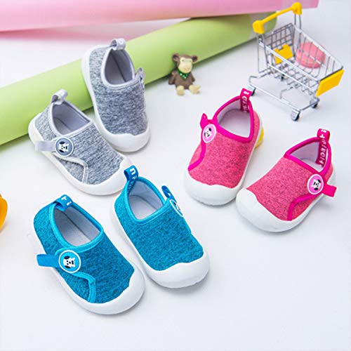 DEBAIJIA Zapatos para Niños 1-4T Bebés Caminata Zapatillas Transpirables Malla TPR Material Antideslizantes Niñas Pequeños Encantador Moda(Gris-28)