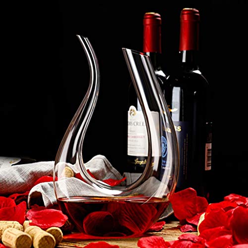 Decantador de Vino Clásico de 1.5 Litros, Vidrio, Aireador Para Vino, Jarra de Vino Tinto, Regalos Elegantes, Accesorios Para Vino, Regalo de Navidad Perfecto Para Bebedores/Amantes Del Vino (1500ML)