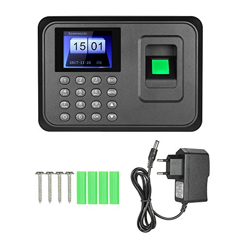Decdeal - 2.4" TFT USB Máquina de Asistencia Biométrica de Huella Dactilar, Sistema Española, LCD Pantalla