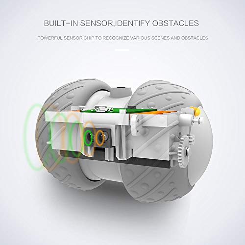 Decdeal Juguete Automático Gatos Bola de Gato Luminoso con Ruedas Interactivo Recargable Carga USB Pelota Interactiva para Gato con Pumas Luz Colorida para Gatitos