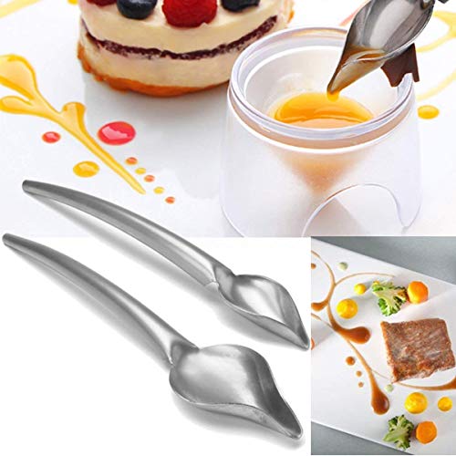 Deco Cuchara de Dibujo Culinario Multiuso Precision Chef Cucharas para Decorar Platos, Juego de 2