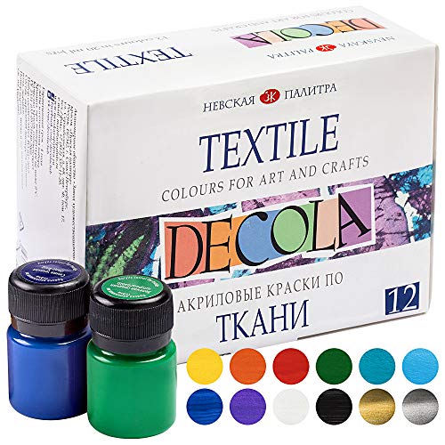 Decola Set Pintura Textil Acrilica | 9x20ml Colores Por Ropa Resistentes En Lavadora | Hechos En Rusia da Neva Palette