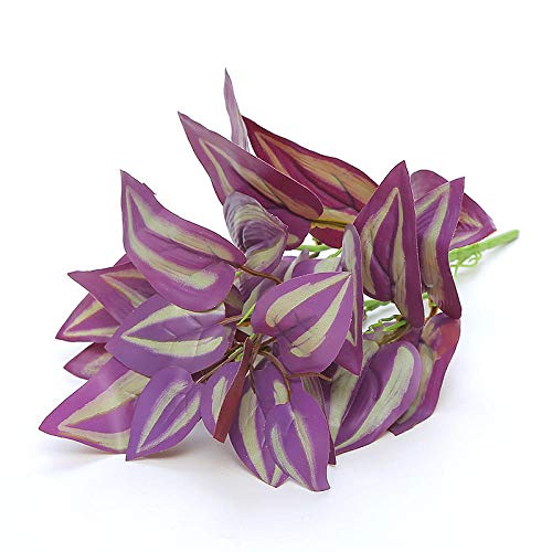 Decoración del hogar Planta de simulación Planta Verde arreglo Floral en Maceta Planta de Semillas Material de Pared eneldo Verde Hoja de ceja púrpura