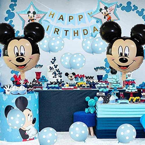 Decoraciones de cumpleaños de Mickey Mouse, BESTZY Globos número para la Fiesta Temática de Mickey Mouse Artículos de Fiesta de Mickey y Minnie para Primer Cumpleaños