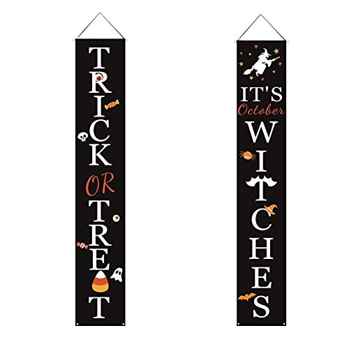Decoraciones de Halloween Decoraciones de porche Cartel de truco o trato al aire libre Porche de Halloween Carteles de bienvenida de Halloween