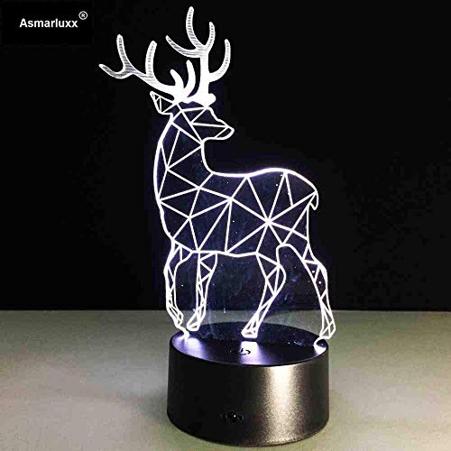 Deer 3D Led Lamp Table Touch Lamp 7 colores cambiantes 3D Desk Light Luminaria Lamp USB Led Night Light 2017 Regalo gratis para niños