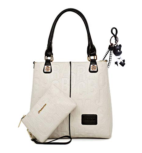 DEERWORD Para mujer Bolsos bandolera Carteras de mano Bolsos totes Carteras de mano con asa Cuero Piszkosfehér