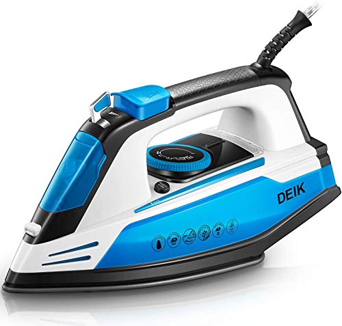 Deik Plancha de Vapor, Plancha Ropa 2200W(Vapor Constante 25g-50g/min, Capacidad 330ml, Anti-Escala, Anti Goteo, Auto Limpieza), 5 Modos de Control de Temperatur, Suela de Cerámica - 2020