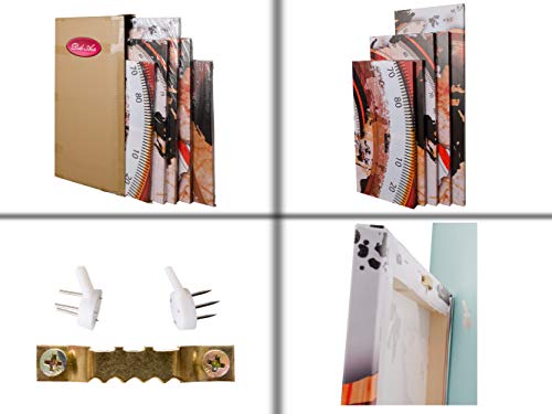 DekoArte 237 - Cuadros Modernos Impresión de Imagen Artística Digitalizada | Lienzo Decorativo para Tu Salón o Dormitorio | Estilo Paisaje Cuatro Estaciones del año Árboles Rojo | 5 Piezas 150x80cm