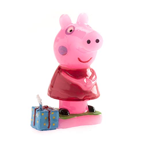 dekora 346089 Vela de Cumpleaños de Peppa Pig con Un Regalo, Cera, Multicolor, 3x3x8 cm