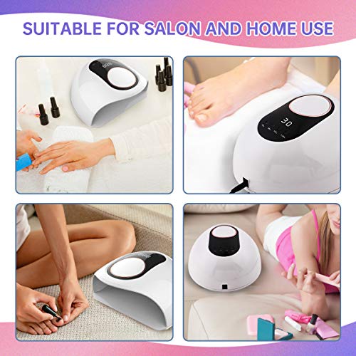 Delanie Lámpara LED Uñas Secador de Uñas de Gel Semipermanentes Profesional UV 168W con 4 Modos de Tiempo y Sensor Automático para Manicura y Pedicura en Salón o en Casa