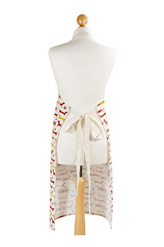 Delantal de Cocina Mujer, 100% Algodón con Diseño de Perro Tejonero Dachshund Dog, Regalos Originales para Amantes de los Perros y Animales