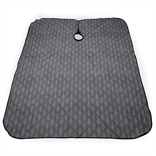 Delantal de pelo para peluquería, capa de peluquería Petra Diamond Dark Hair Salon Cape con cierre a presión para corte de pelo, peinado y champú de 55 x 66 pulgadas