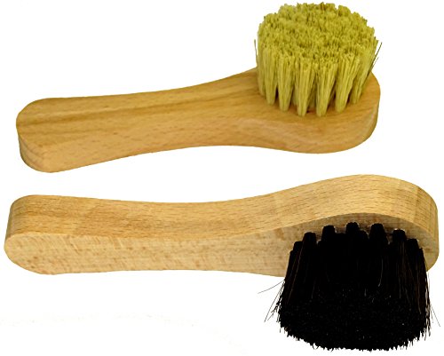 DELARA Dos cepillos de Crema Hechos de cerdas Naturales - Colores: Negro y Natural