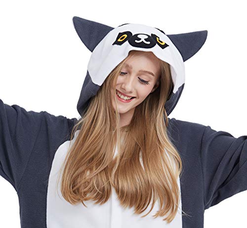 DELEY Unisexo Adulto Caliente Animal Pijamas Lémur Cosplay Disfraz Homewear Mamelucos Ropa De Dormir