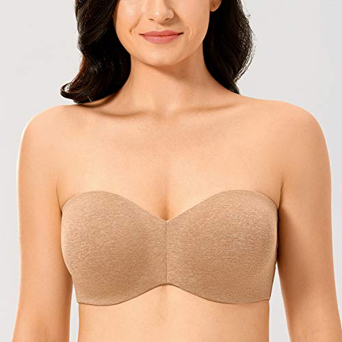 DELIMIRA - Mujer Sujetador Apoyo Invisible Sin Tirantes con Aros Cuerda 95D