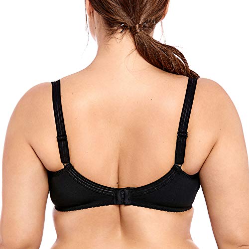DELIMIRA - Sujetador Balcón Encaje de Copa Completa sin Relleno con Aros para Mujer Negro 105E
