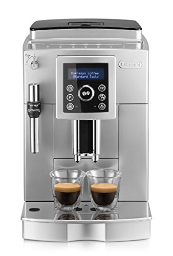 De'longhi - Cafetera Superautomática 15 Bares de Presión, Espresso y Cappuccino, Depósito de Agua Extraíble 1.8 l, Panel LCD, Dispensador de Café Ajustable, Limpieza Automática, ECAM 23.420.SB, Plata