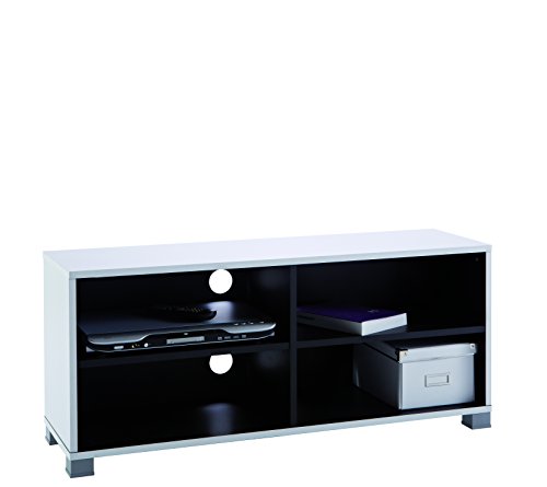Demeyere #218 Grafit - Mueble para televisor (con baldas Inferiores), Color Blanco y Negro