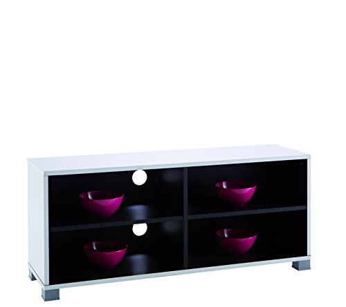 Demeyere #218 Grafit - Mueble para televisor (con baldas Inferiores), Color Blanco y Negro