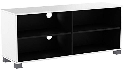 Demeyere #218 Grafit - Mueble para televisor (con baldas Inferiores), Color Blanco y Negro