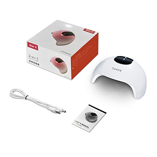 DeNOME Lámpara LED UV Uñas Profesional Maquillaje Uñas/Sensor para uñas de gel y Toe Nail Curing/con 3 Temporizadores(Blanco)